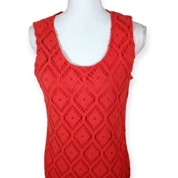 SHARAGANO ORANGE CROCHET OVERLAY MAXI DRESS SZ.16 EUC. - Picture 2 of 8